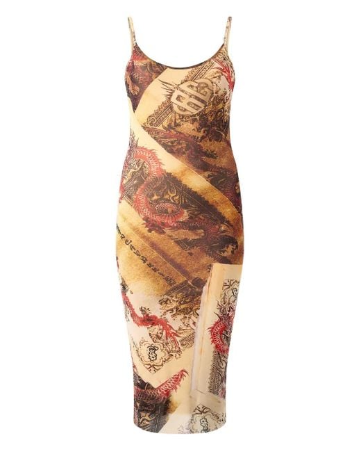 Roberto Cavalli Natural Graphic-Print Dress