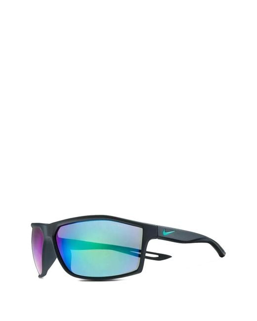 Nike Blue Intersect Rectangle-Frame Sunglasses for men