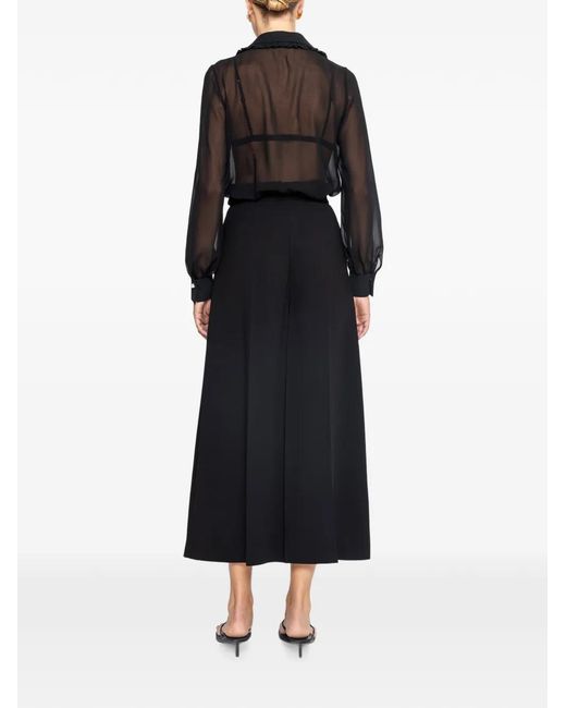 Nissa Black Pearl-Detail Chiffon Shirt