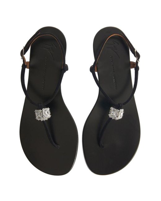Giuseppe Zanotti Brown Maryland Crystal-embellished Sandals