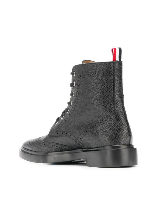 Thom Browne Black Classic Wingtip Rubber Sole Boot