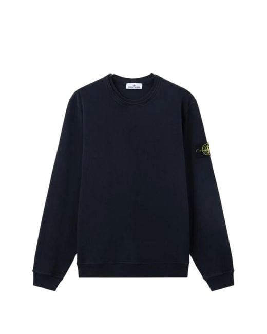 Stone Island Blue 6100034 Malfilé-Fleece 'Old' Effect Sweatshirt for men