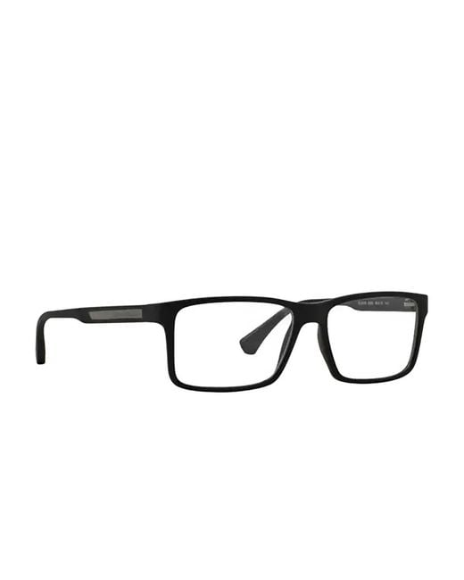 Emporio Armani Black Rectangle-Frame Glasses