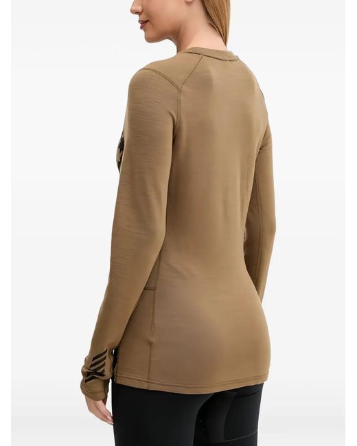 Helly Hansen Brown Lifa Houndstooth-Pattern Base Layer