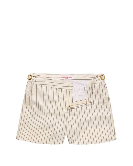 Orlebar Brown Natural Setter Seersucker Striped Swim Shorts for men