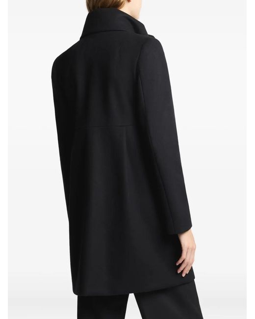 Fay Black Toggle-Fastening High-Neck Coat