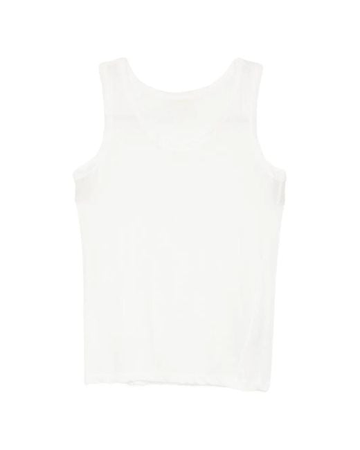 Yohji Yamamoto White Débardeur À Détail Torsadé