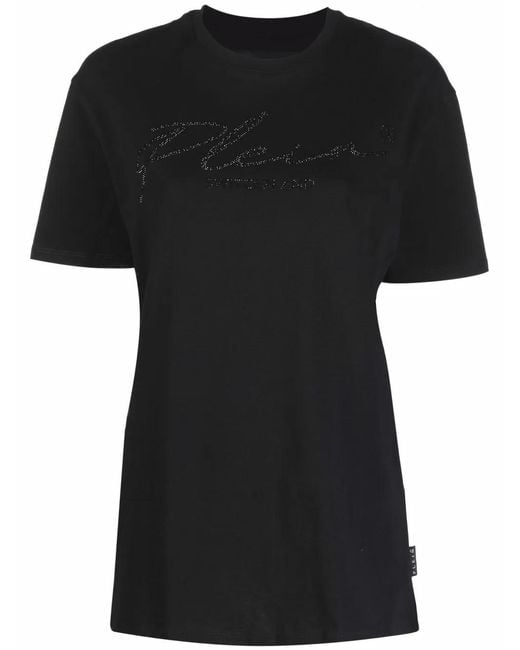 Philipp Plein Black Signature Crystal-Embellished T-Shirt