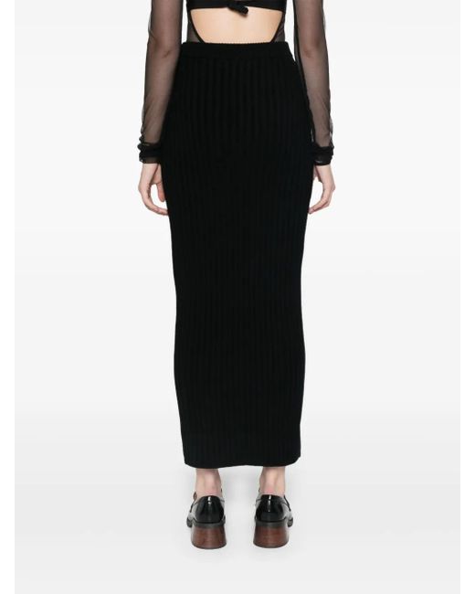 Max Mara Black Seta Midirock