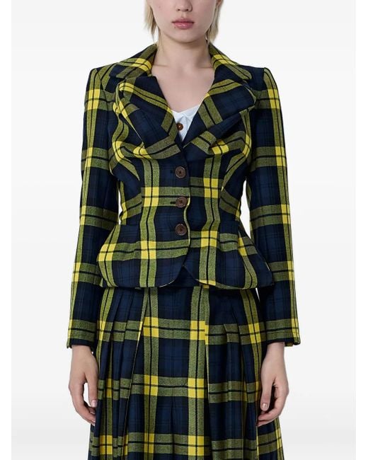 Vivienne Westwood Green Plaid Notched-Lapel Jacket