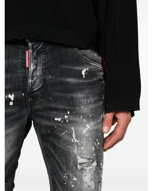 DSquared² Skinny Jeans Met Verfspatten in het Gray voor heren