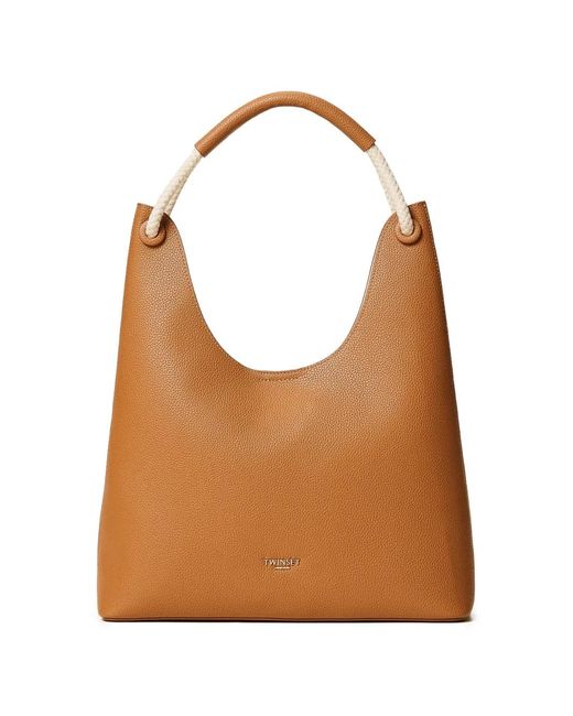 Twinset Brown Shoulder Bag With Rope Handle