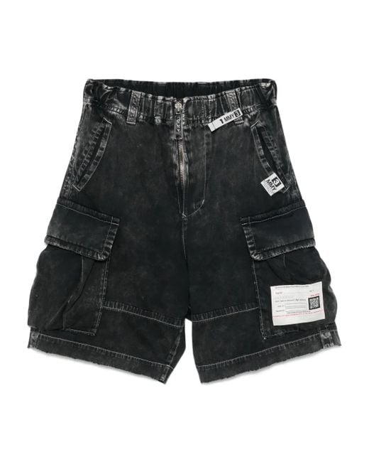 Maison Mihara Yasuhiro Black Denim Cargo Shorts for men