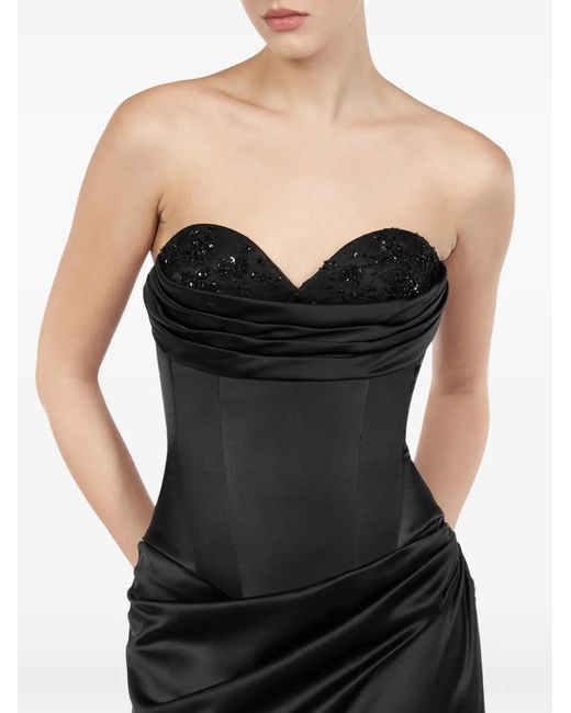ALEXIA & ANTONIA Black Embellished Corset Top