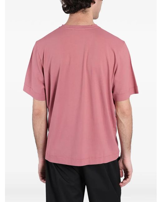 Alpha Studio Pink Crew-Neck Short-Sleeve T-Shirt for men