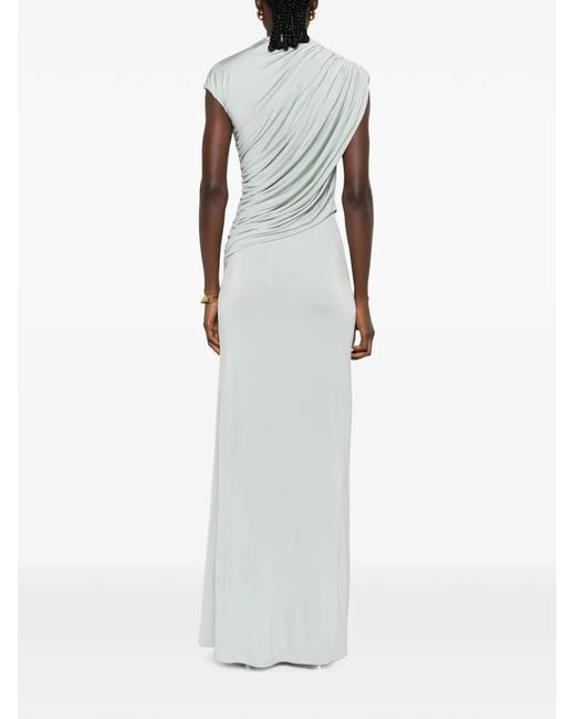 TOVE White Saffron Draped Maxi Dress
