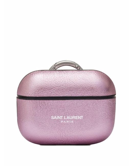 Saint Laurent Airpods Pro Leather Case in Pink - Lyst