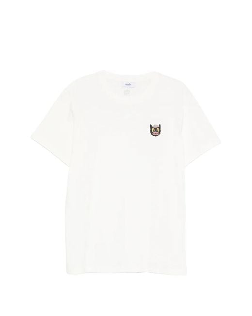 ARRELS Barcelona White Cat-Patch T-Shirt for men