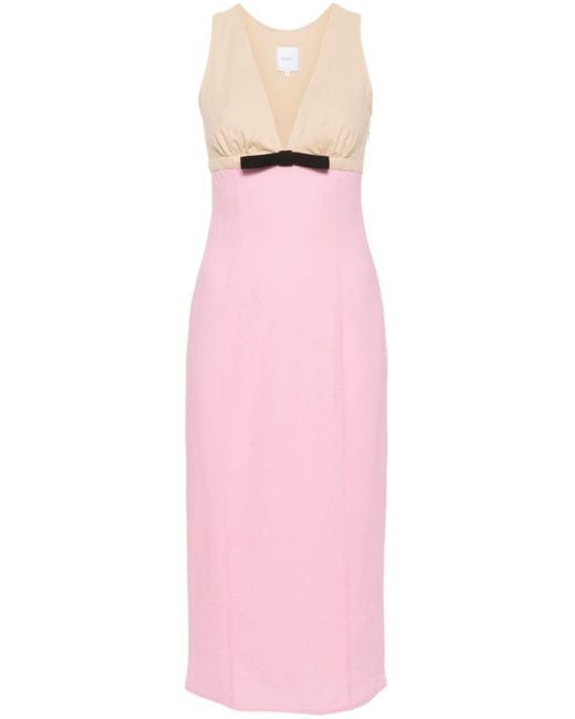Patou Pink Two-tone Midi Dress