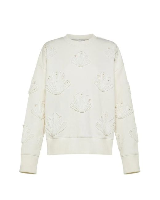 Forte_forte White Lunamaris Embroidered Sweatshirt
