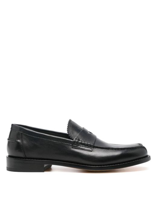 Doucal's Black Pebbled-leather Loafers for men