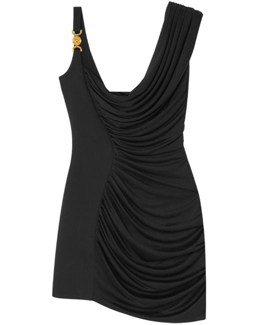 Versace Medusa 1995 Gedrapeerde Mini-jurk in het Black
