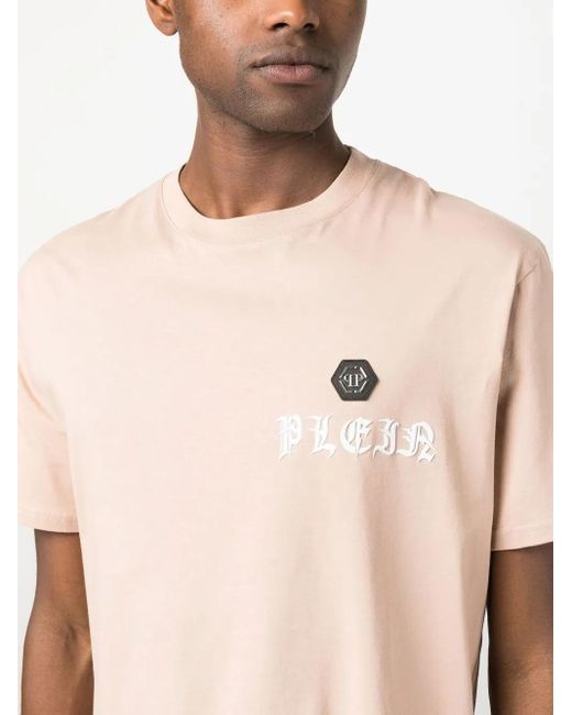 Philipp Plein Natural Chest Logo-Print Detail T-Shirt for men