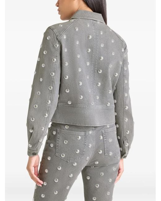 Cinq À Sept Gray Harriet Studded Denim Jacket