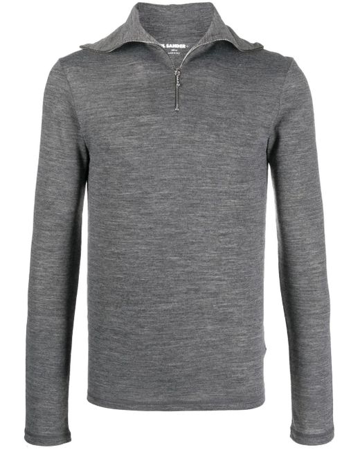 Jil Sander Meliertes T-Shirt Mit Logo-Print in Gray für Herren