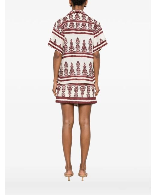 Johanna Ortiz Pink La Creciente Printed Shirt