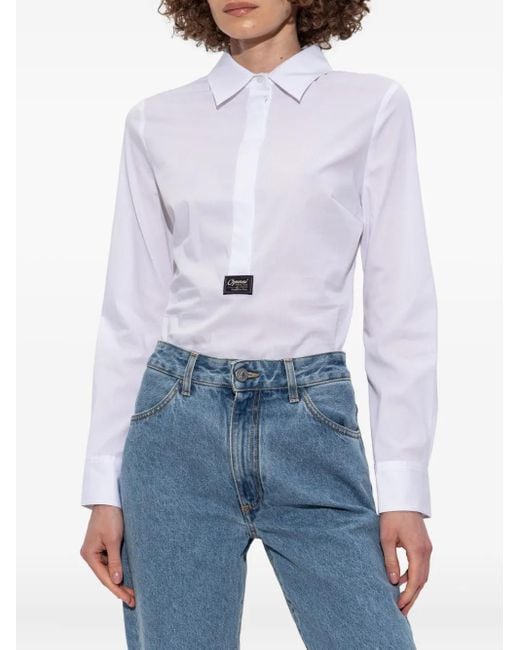 Coperni White Logo-Patch Shirt
