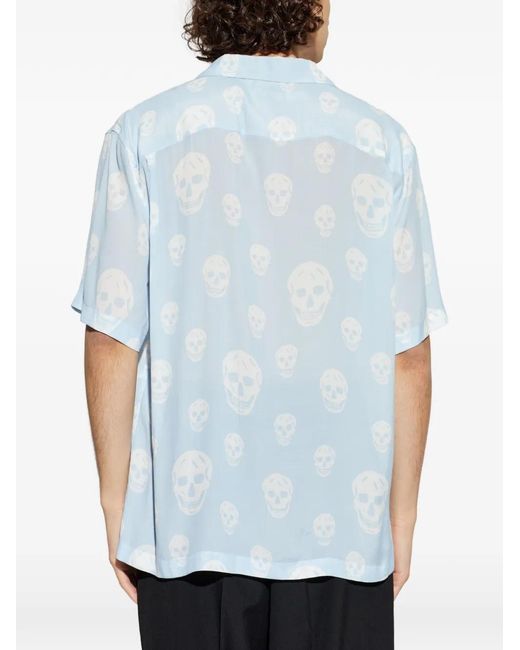 McQueen Blue Printed Hawaiian for men