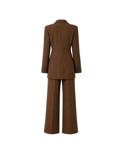 ROOM76 Brown Double-Breasted Wide-Leg Suit