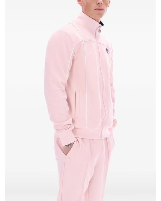 Fila Pink Armando Contrast-Piping Sweatshirt for men