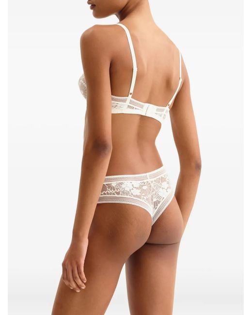Eres String Met Bloemenkant in het White