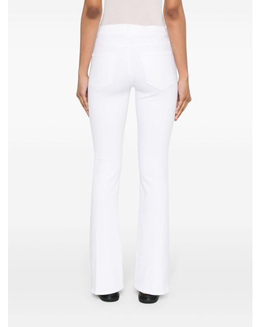 Mother White The Weekender Skimp Flared Jeans
