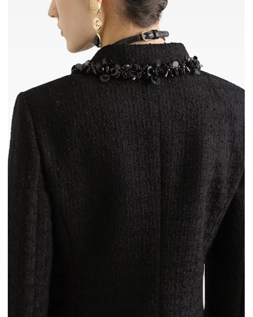 Dolce & Gabbana Black Sequin-Embellished Jacket
