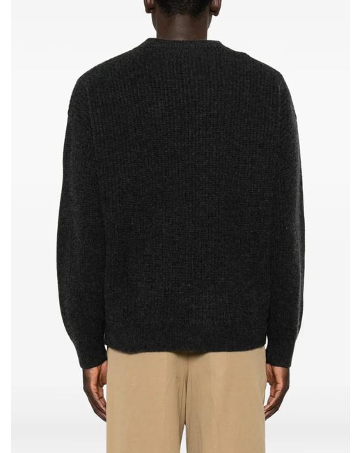 Isabel Marant Black Mael Ribbed-Knit Button-Up Cardigan for men