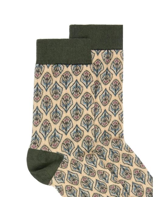 Momoní Natural Nanami Patterned Socks