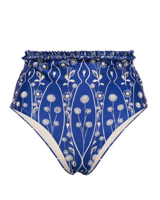 Slip Bikini Nopal A Fiori di Agua Bendita in Blue