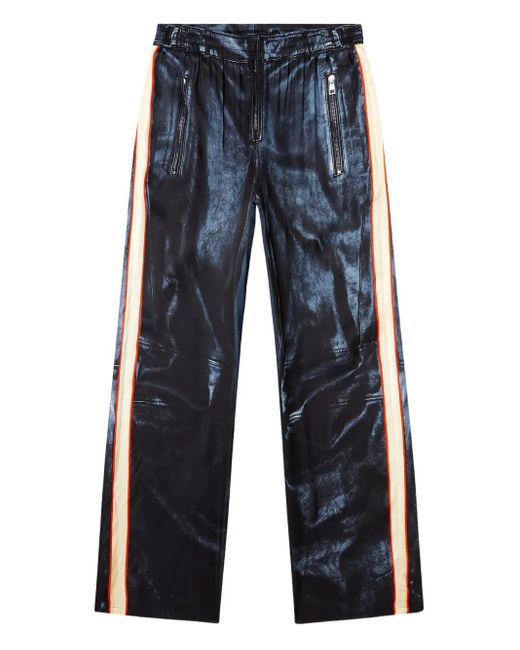 DIESEL Blue P-Thecks Side-Stripe Trousers for men