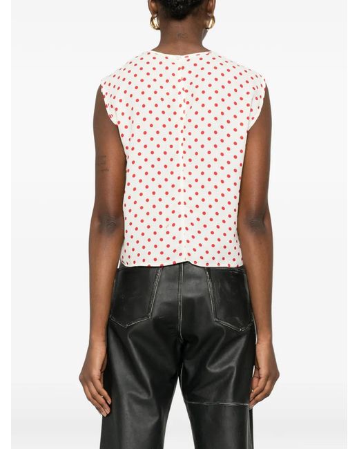 N°21 Pink Polka-Dot-Pattern Blouse