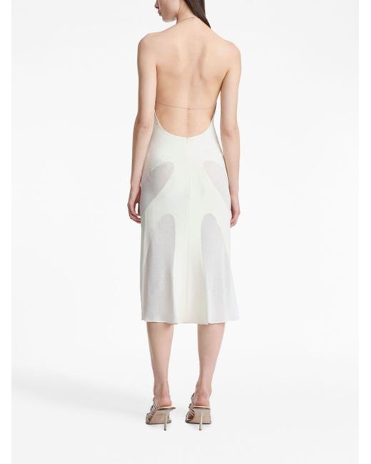 Dion Lee White Semi-sheer Backless Dress