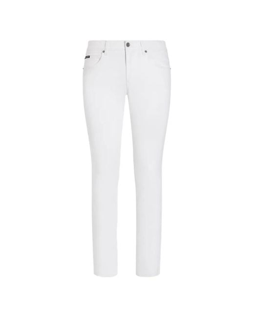Dolce & Gabbana White Regular Fit Jeans for men