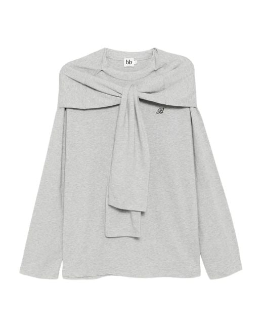 B+ AB Top Met Geborduurd Logo in het White
