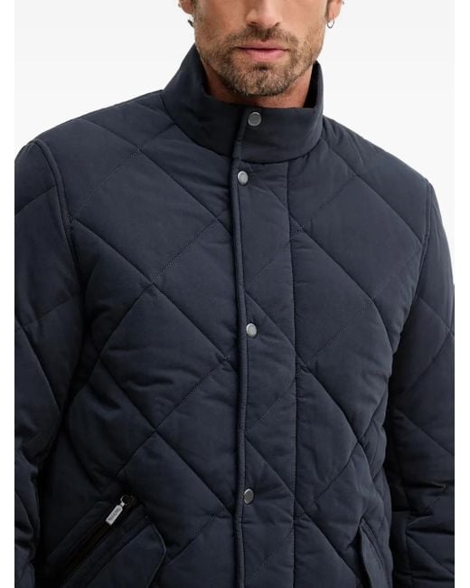 Barbour Blue Veste Matelassée À Fermeture Zippée for men