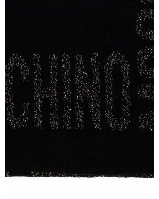 Sciarpa Lurex Con Logo di Moschino in Black