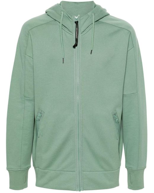 C P Company Green Goggles-detail Cotton Hoodie for men