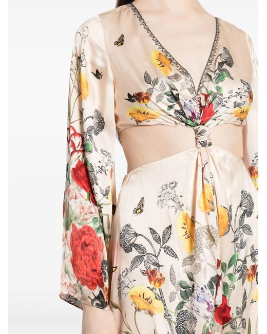 Camilla White Printed Flared Sleeve Dress