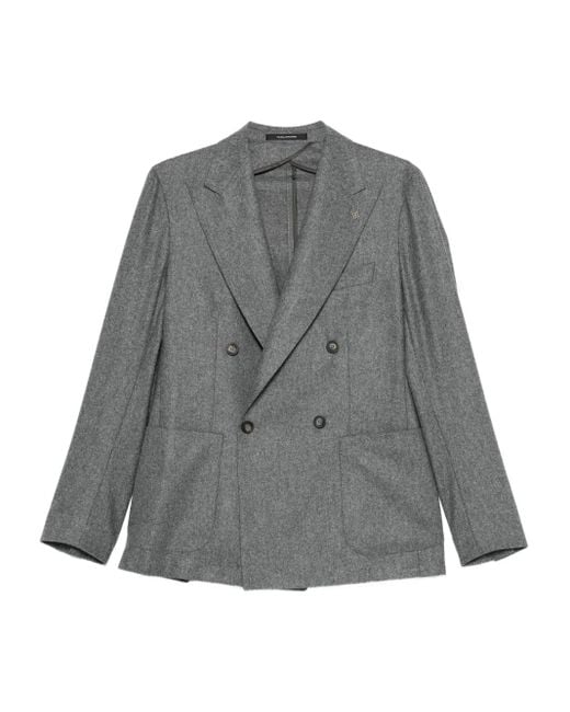 Tagliatore Gray Double-Breasted Wool Suit for men